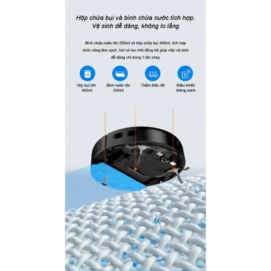 Robot hút bụi lau nhà Liectroux N7S-U 6.000Pa 5.200mAh, lau và hút đồng thời, chỉ 3.7 triệu