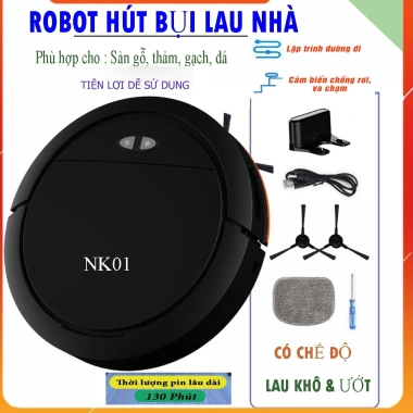 Robot hút bụi lau nhà NK01 - Lực hút mạnh, điều khiển bằng điện thoại, bảo hành 12 tháng, giá chỉ 2.665.000₫ 3