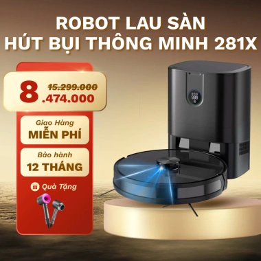 Robot Hút Bụi Lau Nhà Thông Minh KAW 281I - Cảm Biến Chống Rơi, Giá 8,474,000 VND 8