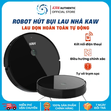 Robot Hút Bụi Lau Sàn KAW Thông Minh Tự Động, Kết Nối Điện Thoại, Giá 4,681,000₫