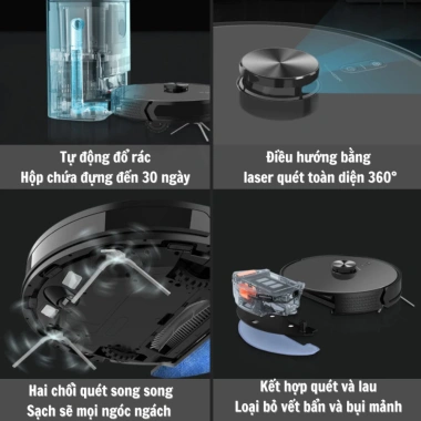 Robot Hút Bụi Lau Sàn KAW Thông Minh Tự Động, Kết Nối Điện Thoại, Giá 4,681,000₫