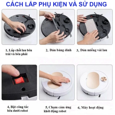 Robot Hút Bụi Lau Sàn Nhà Thông Minh 3in1 Tiện Dụng - Giá chỉ 115.000 VND, giảm mạnh