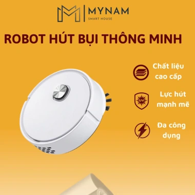 Robot hút bụi MYNAM tự động, làm sạch lông động vật, tóc rụng, pin sạc lại, nhập khẩu, bảo hành 3 tháng Giá 660.000 VND