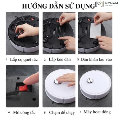 Robot hút bụi MYNAM tự động, làm sạch lông động vật, tóc rụng, pin sạc lại, nhập khẩu, bảo hành 3 tháng Giá 660.000 VND