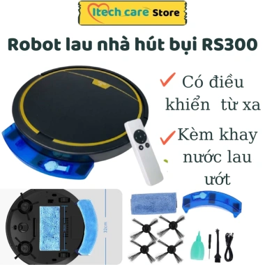 Robot hút bụi RS300 - Cảm biến chống rơi, điều khiển từ xa, nhiều chế độ, chỉ 1,2 triệu
