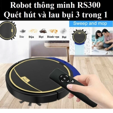 Robot hút bụi RS300 - Cảm biến chống rơi, điều khiển từ xa, nhiều chế độ, chỉ 1,2 triệu