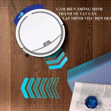 Robot Hút Bụi RS300 Thông Minh - Lực Hút Mạnh, Lau Khô và Ướt, Remote, Cảm Biến Chống Rơi - Giá 1.13 Triệu