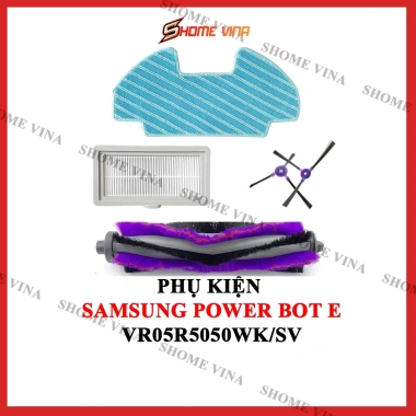 Robot hút bụi Samsung Power E VR05R5.050WK/SV - Chổi quét, khăn lau, lọc bụi, giảm 35.000