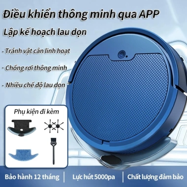 Robot hút bụi smart home lau ướt, điều khiển App, an toàn cho cả nhà - 899.000₫