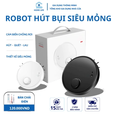 Robot Hút Bụi Thông Minh 1.500PA - Quét, Hút, Lau Đồng Loại, Cảm Biến 1 Chạm, Lực Hút Cực Mạnh, Giá Ưu Đãi 485k