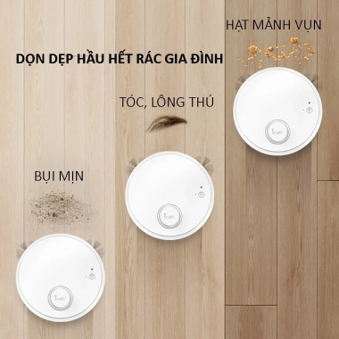 Robot Hút Bụi Thông Minh 1.500PA - Quét, Hút, Lau Đồng Loại, Cảm Biến 1 Chạm, Lực Hút Cực Mạnh, Giá Ưu Đãi 485k