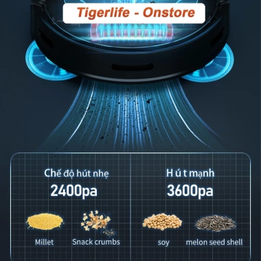 Robot Hút Bụi TIGERLIFE 11MAX Wifi Tự Sạc Pin, Chống Rơi, Lập Trình Đa Chức Năng - Giá 1,870,000₫ 6