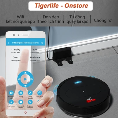 Robot Hút Bụi TIGERLIFE 11MAX Wifi Tự Sạc Pin, Chống Rơi, Lập Trình Đa Chức Năng - Giá 1,870,000₫ 7