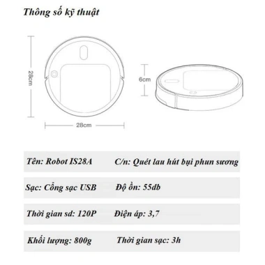 Robot hút bụi tự động Itechcare - Xông tinh dầu, LED UV, giá 399.000₫ 2