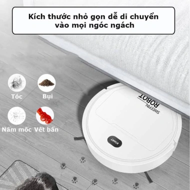 Robot Hút Bụi Tự Động Thông Minh Mini 3 trong 1 Quét Hút Lau - Bảo Hành 12 Tháng - Chỉ 120.000đ 3
