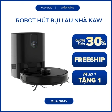 Robot Hút Bụi và Lau Nhà KAW 2in1 Điều Khiển App Tự Động Quay Về Sạc Hút 3.000Pa 5.1 Triệu