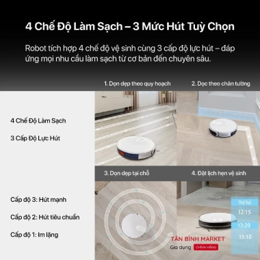 Robot Hút Bụi và Lau Nhà KAW - Lực Hút 10.200Pa, Điều Khiển Từ Xa, Bảo Hành 36 Tháng, Giá 8,474,000₫ 8