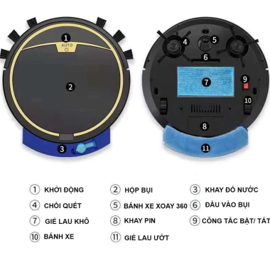 Robot Hút Bụi và Lau Nhà RS300 Remote Chống Rơi Chống Va Khăn Lau và Hố Nước Giá Ưu Đãi 1,395,000₫