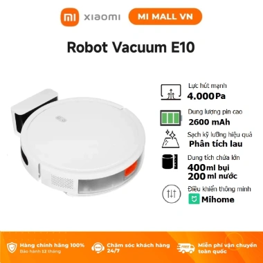 Robot Hút Bụi Xiaomi E5/E10/E10C/S20 Plus - Dọn Sạch Mọi Vết Bẩn, Bảo Hành 12 Tháng, Giá Ưu Đãi 2.19 Triệu
