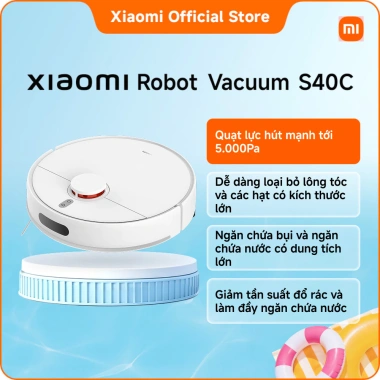 Robot hút bụi Xiaomi S40C - Lực hút 5.000Pa, loại bỏ lông tóc và hạt lớn, giảm giá 4,29 triệu
