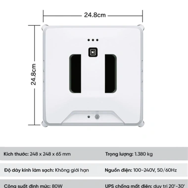 Robot Lau Kính Thông Minh Tự Động Lực Hút Mạnh, Điều Khiển Từ Xa, An Toàn Chống Rơi - Dành Cho Cửa Sổ Chung Cư Cao Cấp