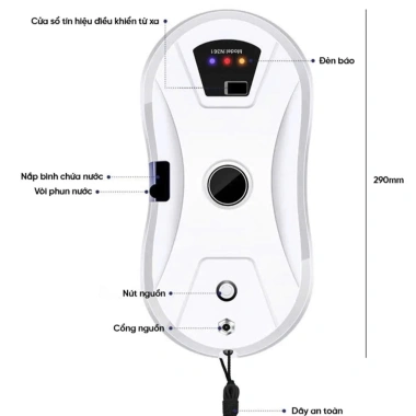 Robot Lau Kính Tự Động 5.600PA Phun Nước Lau Sạch Mọi Bề Mặt, Tiết Kiệm Thời Gian 3 Robot Lau Kính Tự Động 5.600PA Phun Nước Lau Sạch Mọi Bề Mặt, Tiết Kiệm Thời Gian 3