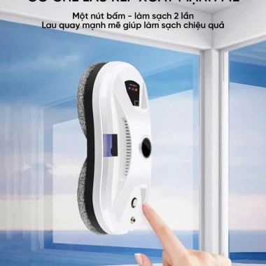 Robot Lau Kính Tự Động 5.600PA Phun Nước Lau Sạch Mọi Bề Mặt, Tiết Kiệm Thời Gian