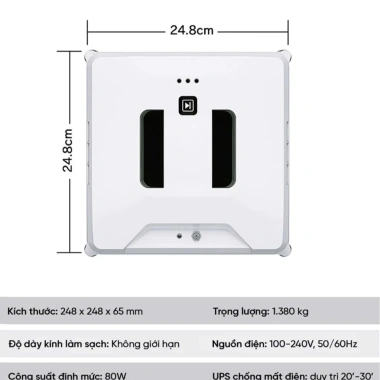 Robot Lau Kính Tự Động 5.600PA Phun Nước Lau Sạch Mọi Bề Mặt, Tiết Kiệm Thời Gian 7 Robot Lau Kính Tự Động 5.600PA Phun Nước Lau Sạch Mọi Bề Mặt, Tiết Kiệm Thời Gian 7