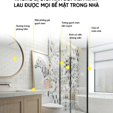 Robot Lau Kính Tự Động 5.600PA Phun Nước Lau Sạch Mọi Bề Mặt, Tiết Kiệm Thời Gian 9 Robot Lau Kính Tự Động 5.600PA Phun Nước Lau Sạch Mọi Bề Mặt, Tiết Kiệm Thời Gian 9