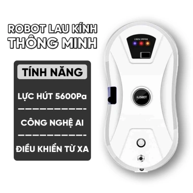 Robot Lau Kính Tự Động AI Thế Hệ Mới - Lực Hút 5.600PA, Chống Rơi 20 Phút, Giá 1.85 Triệu