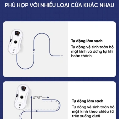 Robot Lau Kính Tự Động AI Thế Hệ Mới - Lực Hút 5.600PA, Chống Rơi 20 Phút, Giá 1.85 Triệu