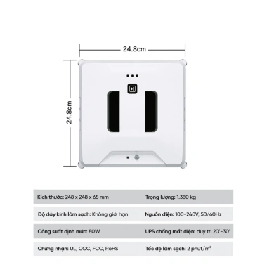 Robot Lau Kính Tự Động Thông Minh 90W - Giảm 20% cho gia đình, chỉ 1.880.000₫