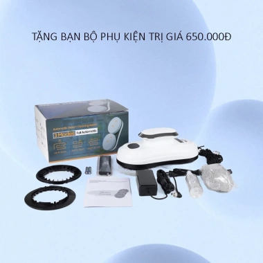 Robot Lau Kính Tự Động Thông Minh - Lực Hút Siêu Mạnh, 3 Chế Độ, Bông Nano 5 Lớp, Điều Khiển Từ Xa, Giá 1.75 Triệu