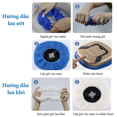 Robot Máy Lau Nhà Thông Minh Pin Sạc 2 Chế Độ Khô Ướt - Giá 570k tại Itechcare 6