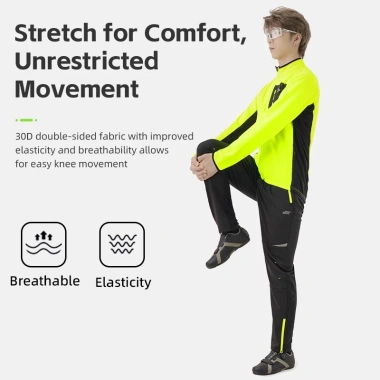 ROCKBROS Áo khoác lông cừu mùa đông, quần co giãn phản quang xe đạp nam - ấm áp, an toàn 2 ROCKBROS Áo khoác lông cừu mùa đông, quần co giãn phản quang xe đạp nam - ấm áp, an toàn 2