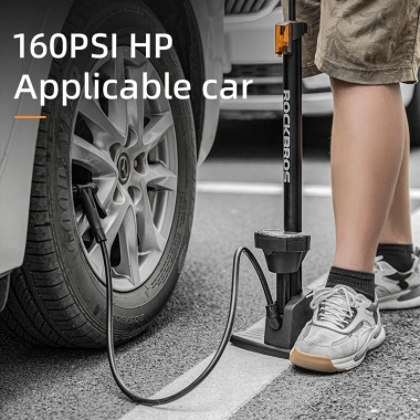 Rockbros Bơm Xe Đạp 160PSI Áp Lực Cao Schrader và Presta Barometer Đa Năng Cho Xe Đạp, Ô Tô 2