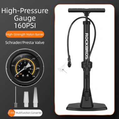 Rockbros Bơm Xe Đạp 160PSI Áp Lực Cao Schrader và Presta Barometer Đa Năng Cho Xe Đạp, Ô Tô 11