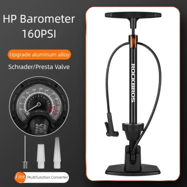 Rockbros Bơm Xe Đạp 160PSI Áp Lực Cao Schrader và Presta Barometer Đa Năng Cho Xe Đạp, Ô Tô 12