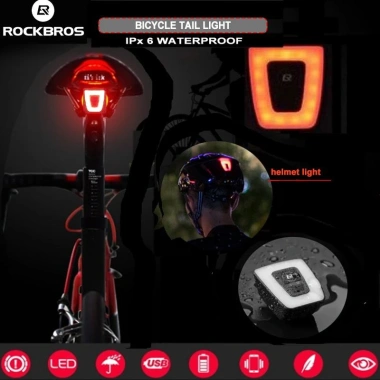 Rockbros Đèn Chiếu Hậu Chống Thấm Nước, Sạc USB - Giá ưu đãi 181.634₫ cho Xe Đạp 6