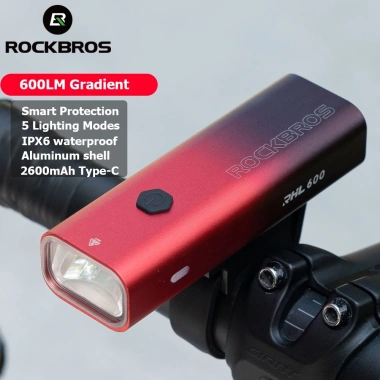 ROCKBROS Đèn trước IPX6 600 Lumen, điều khiển nhiệt độ thông minh - Giá chỉ 408.813 VND
