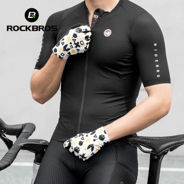 Rockbros Găng Tay Xe Đạp Ngón Thoáng Khí, Chống Trượt, Cảm Ứng Đường Bộ & MTB 8