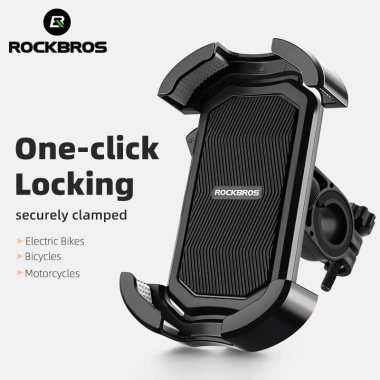 ROCKBROS Giá đỡ điện thoại xe đạp & xe máy MTB – Khóa nhanh, chống sốc, gắn chắc ROCKBROS Giá đỡ điện thoại xe đạp & xe máy MTB – Khóa nhanh, chống sốc, gắn chắc