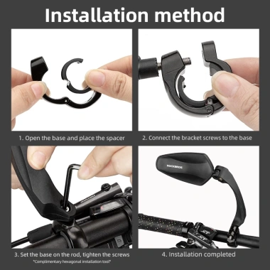 ROCKBROS Gương chiếu hậu xe đạp lồi 360° Điều chỉnh MTB Đường trường 4 ROCKBROS Gương chiếu hậu xe đạp lồi 360° Điều chỉnh MTB Đường trường 4
