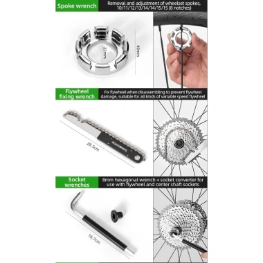 Rockbros Hộp Dụng Cụ Sửa Xe Đạp Chuyên Nghiệp: Ratchet, Cờ Lê, Ổ Cắm và Bộ Tua Vít 1.38 Triệu 7 Rockbros Hộp Dụng Cụ Sửa Xe Đạp Chuyên Nghiệp: Ratchet, Cờ Lê, Ổ Cắm và Bộ Tua Vít 1.38 Triệu 7