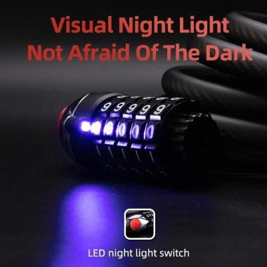 Rockbros Khóa Xe Đạp LED Chống Trộm Cáp Thép - Sáng Ban Đêm, Vững Đường Núi, Giá 275.450₫ 9