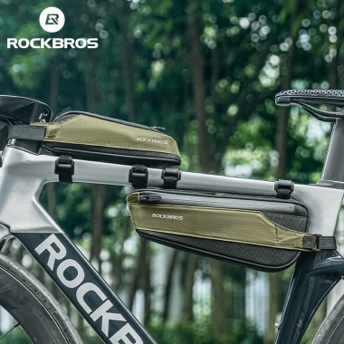 ROCKBROS Túi Đạp Xe Phía Trước Chùm Trên Xuống Ống Tam Giác - Nẹp Đường Núi, Thiết Bị Ricycle, Giá Ưu Đãi 266k