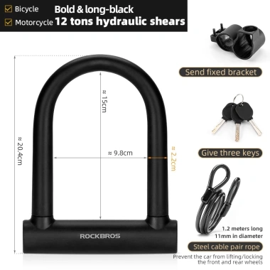 ROCKBROS U-Lock Chống Thủy Lực Kéo - Khóa An Ninh Xe Đạp Điện Giá 638.842 VND 13 ROCKBROS U-Lock Chống Thủy Lực Kéo - Khóa An Ninh Xe Đạp Điện Giá 638.842 VND 13