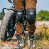 ROCKBROS Xe máy – Hỗ trợ đầu gối siêu nhẹ, chống va chạm, chống gió, miếng lót phản quang, con lăn, trượt nẹp 5