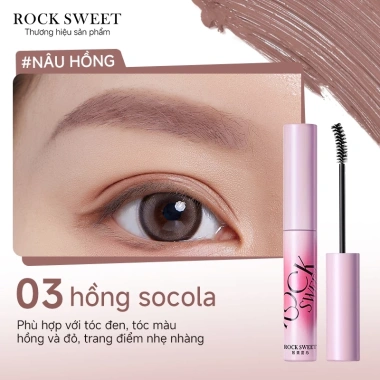 ROCKSWEET RS Mascara Lông Mày Nâu Hồng Nhạt - Chống Nước, Lâu Trôi, Không Lem 139k 9