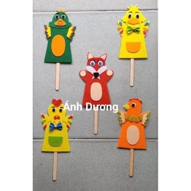 Rối que vải nỉ cho mầm non - Đồ dùng giáo dục, đặt làm theo yêu cầu, giá ưu đãi 12.000đ 2